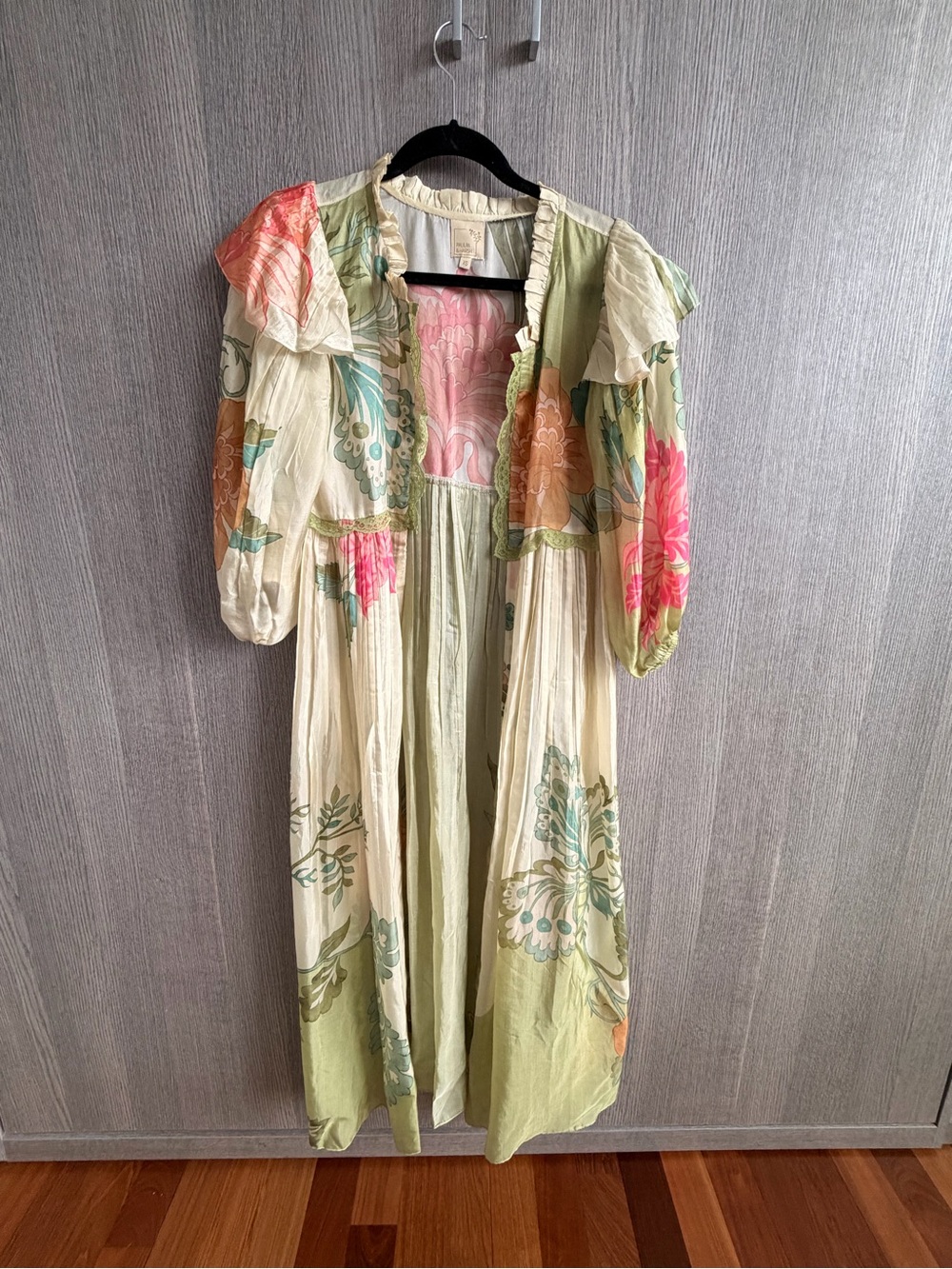NWT - Paulmi & Harsh Pastel Green Habutai Floral Three-Piece Co-ord Set, XS